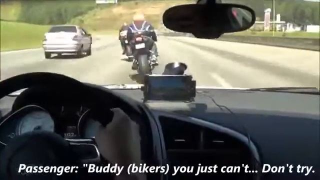 AUDI R8 vs SUZUKI GSXR and KAWAZAKI NINJA ZX смотреть онлайн