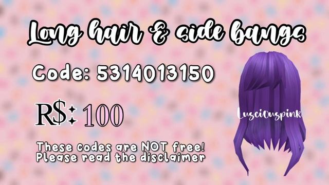 Aesthetic Purple Hair Codes for Roblox/Bloxburg смотреть онлайн