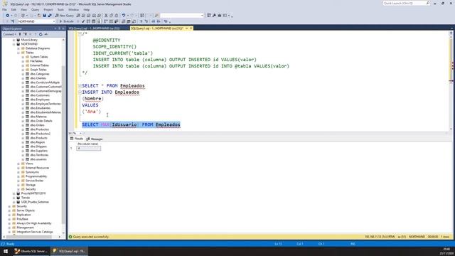 43 - Campo Autoincremental (Identity): Obtener Valor con @IDENTITY [Sql Server - TransactSQL] смотреть онлайн