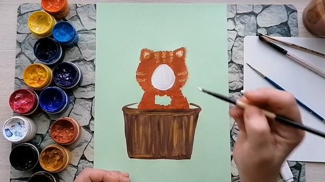 Открытка к 8 Марта. Кошка в плошке. Весна смотреть онлайн