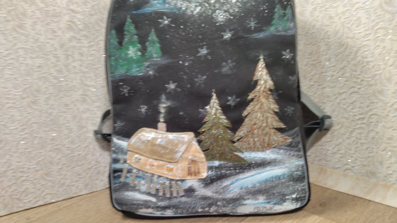 Шьём рюкзак с зимним пейзажем, это не так сложно,как вы думаете смотреть онлайн