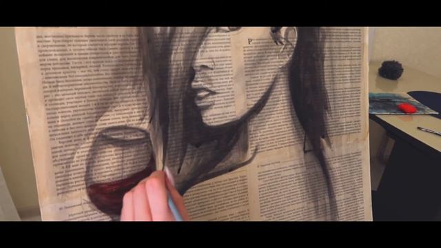 Картина "Девушка с красным" смотреть онлайн