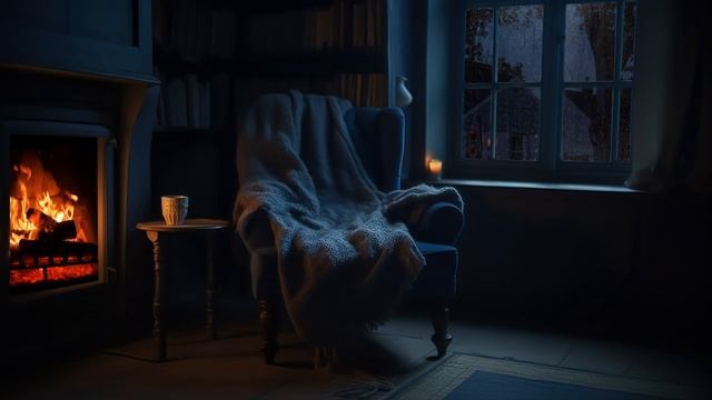 Уютная атмосфера для чтения - дождь за окном и звуки грома смотреть онлайн