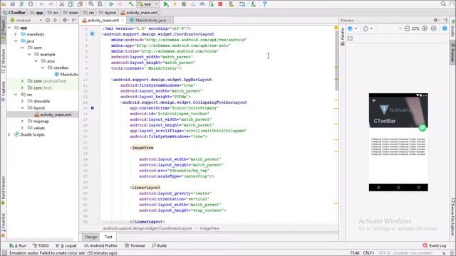 How to Make Collapsing Toolbar Layout in Android Studio смотреть онлайн