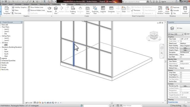 REVIT - Placing a Door Into a Glass Curtain Wall Tutorial смотреть онлайн