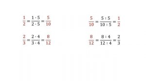 Математика / 5 класс / Основное свойство дроби / Сокращение дробей