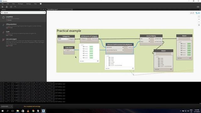 Dynamo [Node Explanation]: List.SortByKey