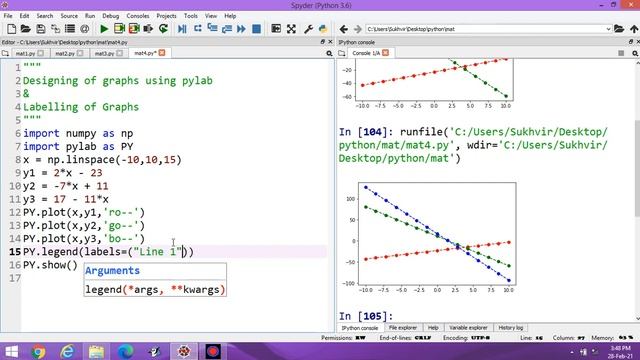 Matplotlib Part 4 : Linear Graphs using pylab in Python смотреть онлайн