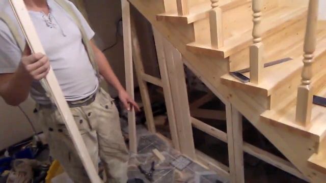 Изготовление лестницы деревянной на металлокаркасе смотреть онлайн
