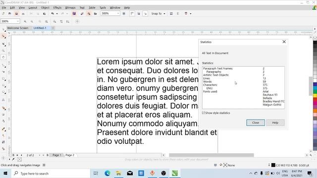 Coreldraw x7 text statistics font list in corel draw7x смотреть онлайн