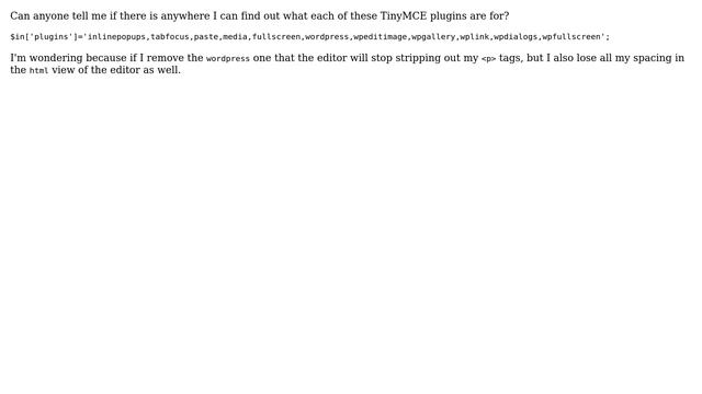 Wordpress: TinyMCE Plugin Parameter смотреть онлайн