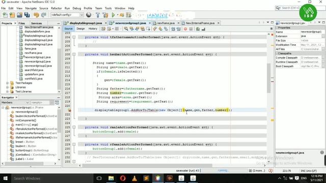 How to display data in table on submit form in hindi \java netbeans \hindi\# part-6 смотреть онлайн