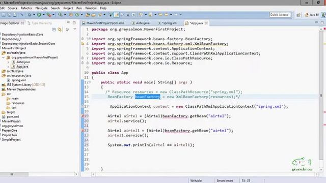 Spring Tutorial - 4 (IoC Container & Application Context) смотреть онлайн