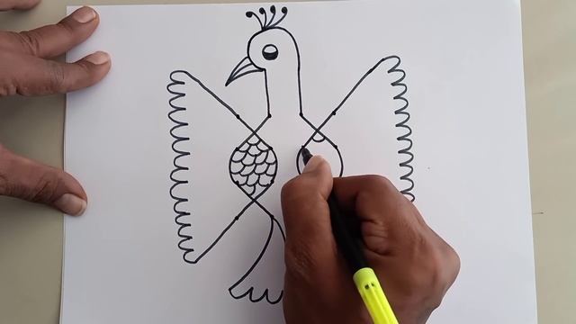 How To Draw Peacock With 4×4 Dots Easy | How To Draw A Peacock flying easy step by step смотреть онлайн