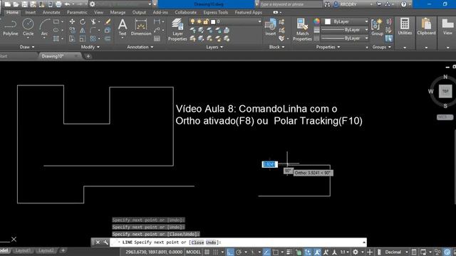 Aula 8 - Linhas utilizando o Ortho ou Polar Tracking no AutoCAD смотреть онлайн