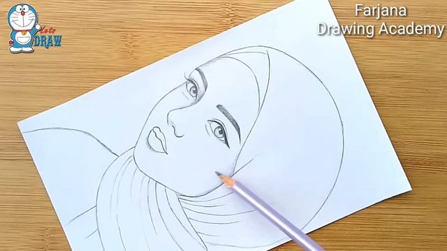 How to draw a Girl with hijab || A Hijab Girl Pencil sketch || Drawing tutorial смотреть онлайн