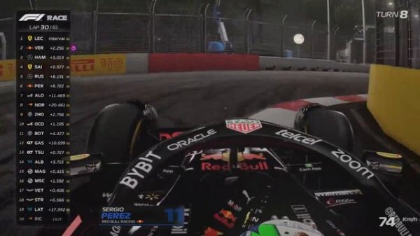 F1 22 SERGIO PEREZ'S CAREER MODE - Round 17 Singapore GP 100% Race ( New Livery Update 1.15 )