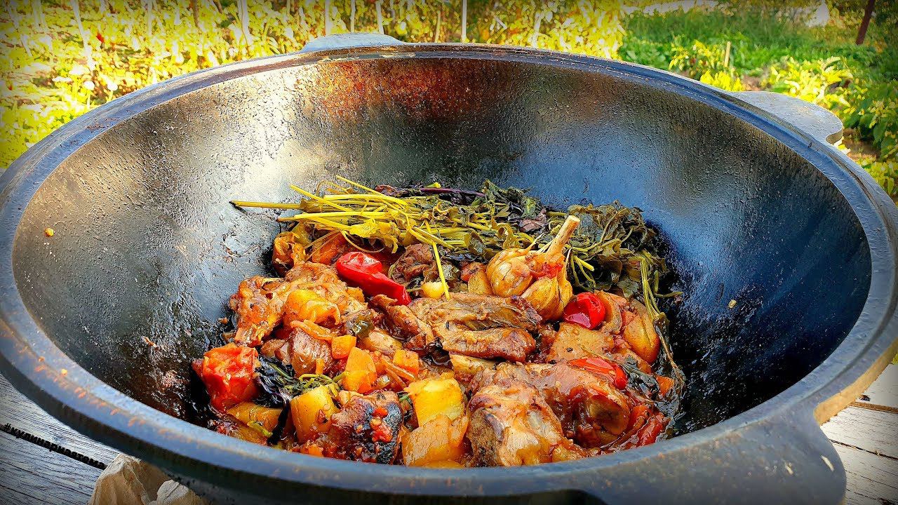 БАРАНИНА С ОВОЩАМИ | В КАЗАНЕ НА КОСТРЕ | LAMB WITH VEGETABLES IN A CAULDRON ON THE FIRE смотреть онлайн