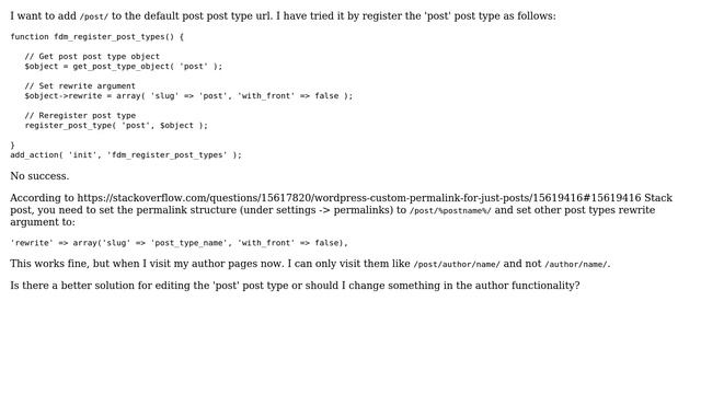 Wordpress: Add archive slug to default post post type смотреть онлайн