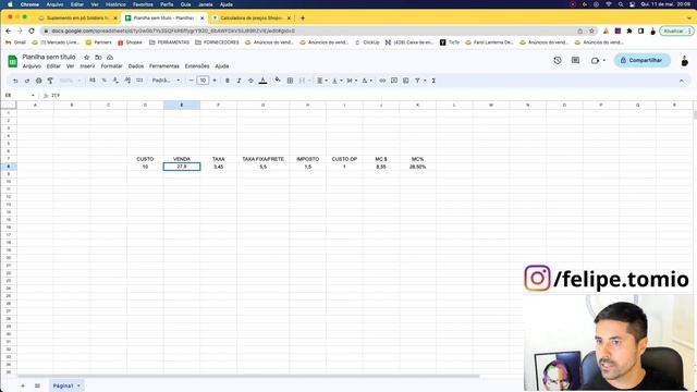 COMO FAZER PLANILHA DE PRECIFICAÇÃO PARA E-COMMERCE, MARKETPLACES, MERCADO LIVRE E SHOPEE смотреть онлайн