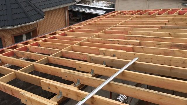 Моя односкатная крыша с углом наклона 9 градусов/ My one-sloped roof with an angle of 9 degrees DIY