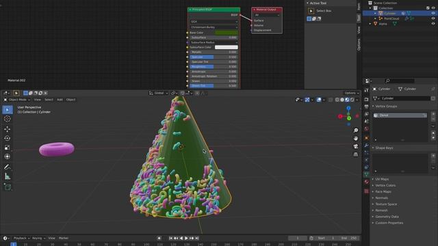 LIVENODING Geometry Nodes + Point Cloud Instance Scatter Using Paint Weight смотреть онлайн