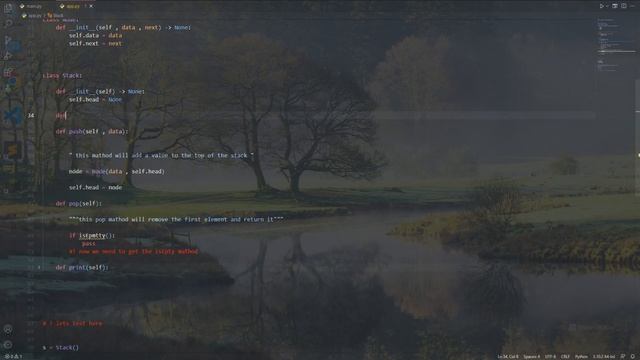 how to code stack using linked list in python?? смотреть онлайн