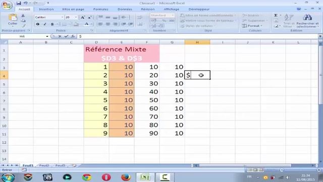 Microsoft Excel 2007 : Référence Mixte
