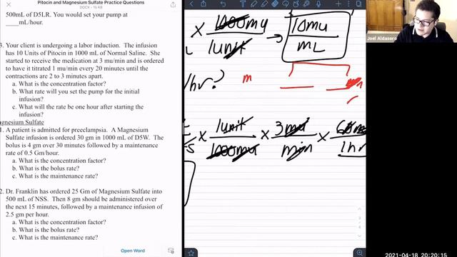 Study With Me: OB Pitocin and Mg Sulfate Med Math Problems смотреть онлайн