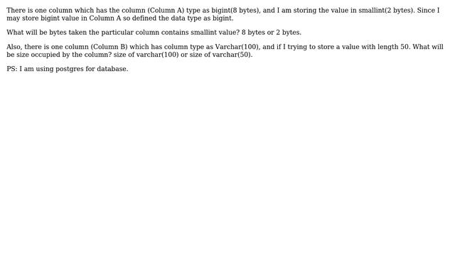 Databases: What will be bytes occupied if we store 2 bytes value in 8 bytes column? смотреть онлайн