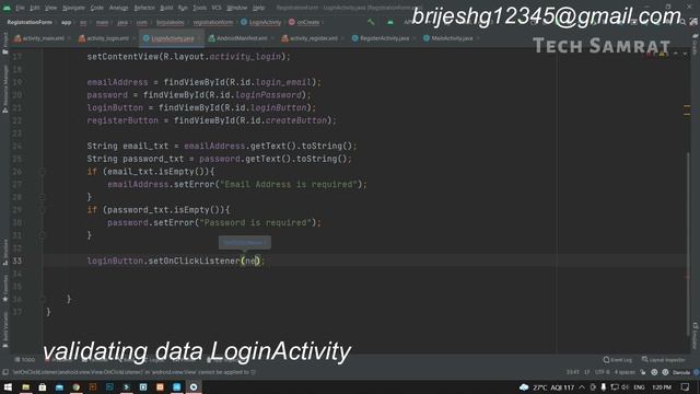 Firebase Login & Register App With Email || Part 1 || User Interface смотреть онлайн