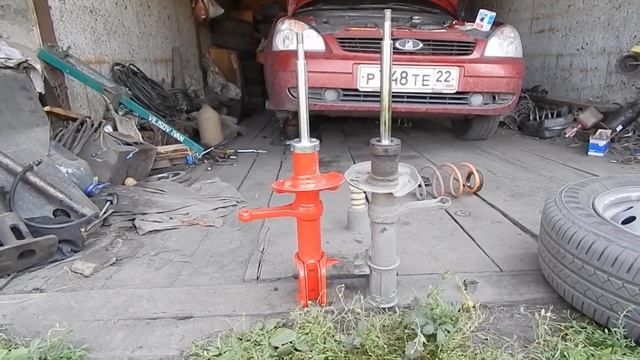 Занижение -50 стойки и пружины Технорессор установка на Приору. Ощущения после установки смотреть онлайн