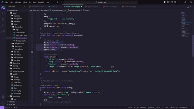 TUTORIAL VISUAL STUDIO CODE | MELANJUTKAN FRAMEWORK LARAVEL CREATE, DETAIL & ALERT смотреть онлайн