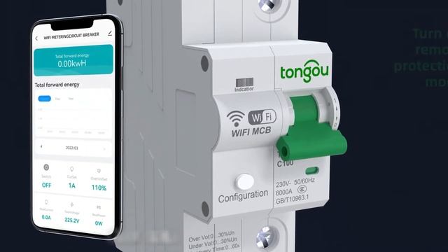 TOQCB1-TJ-100 WiFi Metering Circuit Breaker Smart Life Support.