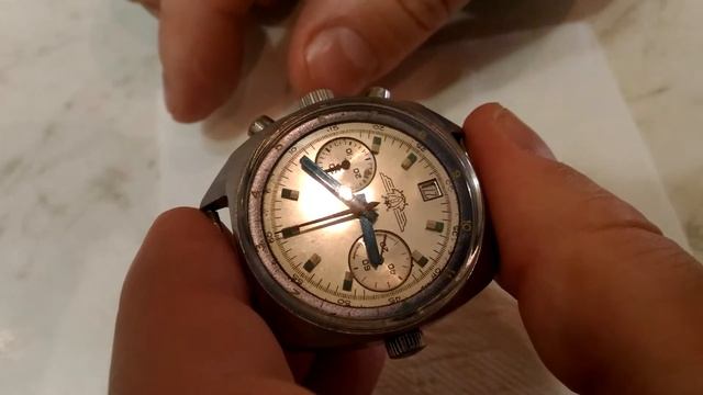 Часы Хронограф ШТУРМАНСКИЕ 3133. НА ХОДУ ОБСЛУЖЕНЫ. КОРПУС НЕРЖАВЕЙКА.