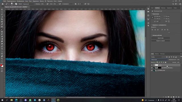 Как изменить цвет глаз • замена цвета в фотошопе // Adobe Photoshop смотреть онлайн