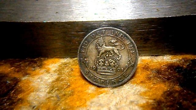 Монета 6 пенсов 1921 Великобритания Серебро смотреть онлайн