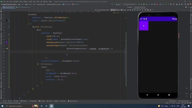 Android Jetpack Compose Draggable Composable View with pointer input and offset modifier смотреть онлайн