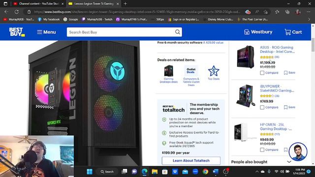 FREE GIVEAWAY Contest! Lenovo Legion Tower Gaming PC I5-12400 16GB GeForce RTX 3050 256GB SSD + 1TB