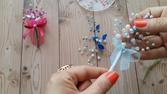  DIY  КАК СДЕЛАТЬ БРОШЬ ИЗ БУСИН И ПРОВОЛОКИ  BROCHE BOUTONNIERE DE PERLAS