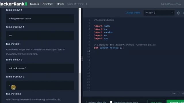 96 - Game of Thrones - I | Strings | Hackerrank Solution | Python смотреть онлайн