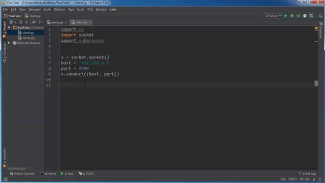 Python Reverse Shell Tutorial 4 Client to Server Connection смотреть онлайн