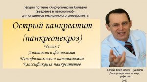 Острый панкреатит (панкреонекроз), часть 1. Лекция для студентов медуниверситета.