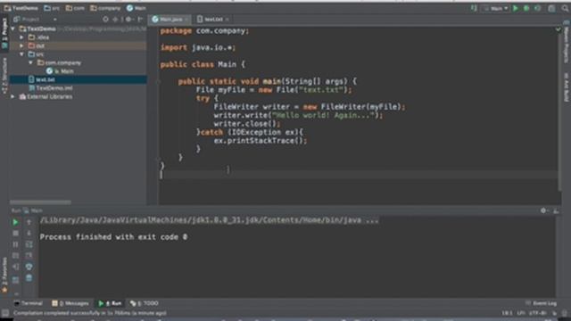 Java - Сохранение данных. Запись в txt файл. смотреть онлайн