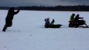 Снегоскутер Турист (мини-снегоход). Тест-драйв.