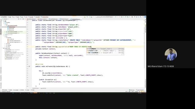 ?12. Android Live Course(Dive In Android) : Android SQLite Database CRUD Function (Part - 01) смотреть онлайн