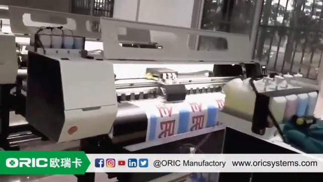 #ORIC Multiple OR-1604X eco solvent printer working at customer site mass production with 4 i3200-E смотреть онлайн