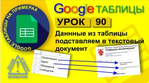Google Таблицы. Урок 90. Как данные из таблицы Google подставить в текстовый файл Google документы