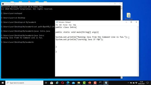 How to compile and execute Java code in Windows 10 Command Prompt (CMD) смотреть онлайн