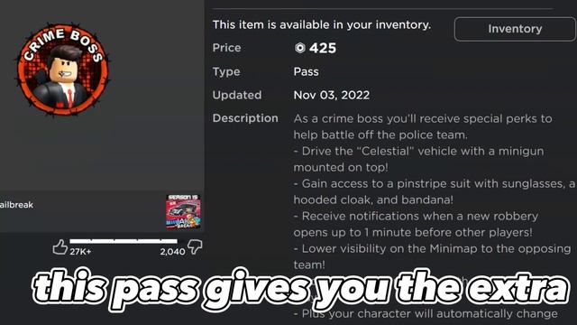 Which Game-Passes Should You Buy?! #roblox #jailbreak #jailbreakroblox смотреть онлайн